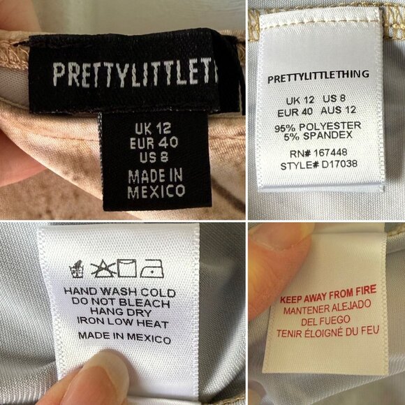 PrettyLittleThing Taupe One Shoulder Cutout Bodycon Dress Size 8 Sculpted Fit - Picture 6 of 8